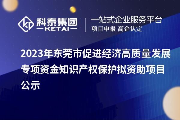 2023年?yáng)|莞市促進(jìn)經(jīng)濟(jì)高質(zhì)量發(fā)展專項(xiàng)資金知識(shí)產(chǎn)權(quán)保護(hù)擬資助項(xiàng)目公示
