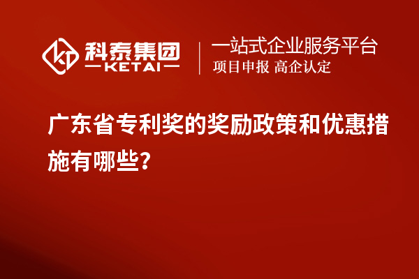 廣東省專利獎的獎勵政策和優(yōu)惠措施有哪些？