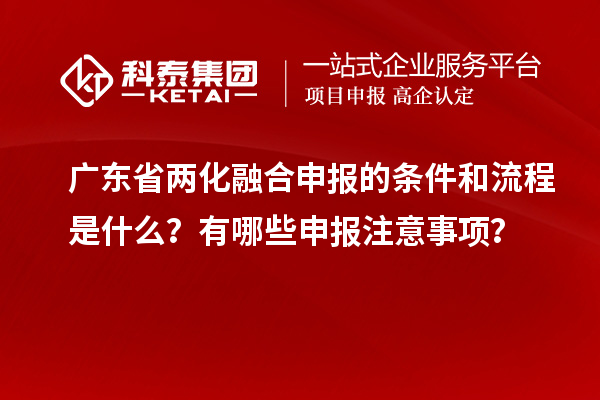 廣東省兩化融合申報的條件和流程是什么？有哪些申報注意事項？