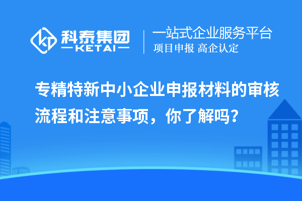 專精特新中小企業申報材料的審核流程和注意事項，你了解嗎？