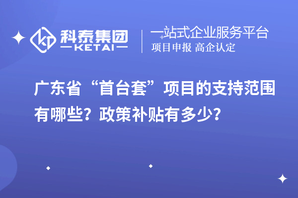 廣東省“首臺(tái)套”項(xiàng)目的支持范圍有哪些？政策補(bǔ)貼有多少？