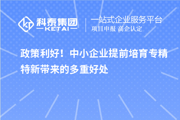 政策利好！中小企業提前培育專精特新帶來的多重好處