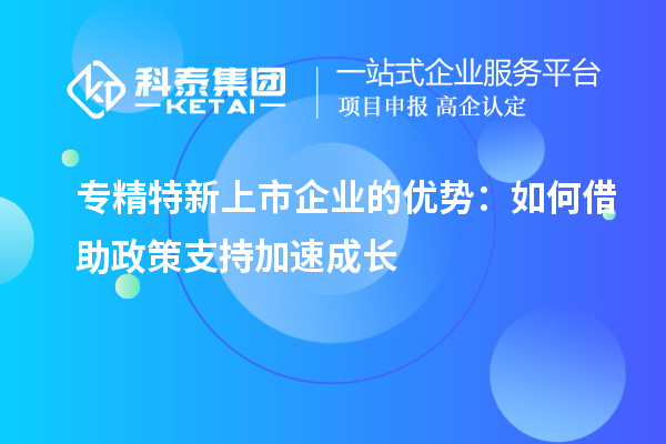 專精特新上市企業(yè)的優(yōu)勢(shì)：如何借助政策支持加速成長