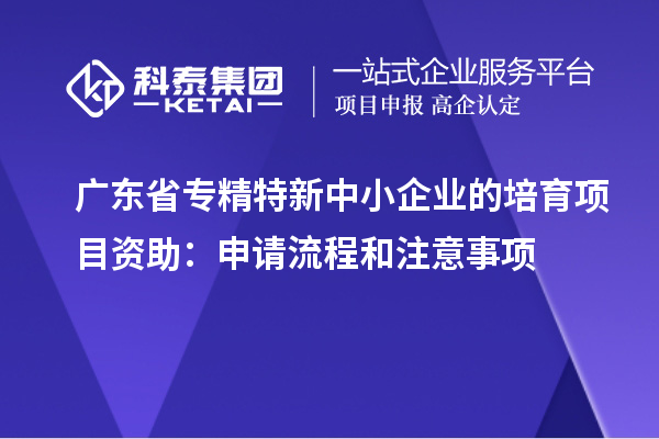 廣東省<a href=http://www.xjsygy.com/fuwu/zhuanjingtexin.html target=_blank class=infotextkey>專精特新中小企業(yè)</a>的培育項目資助：申請流程和注意事項