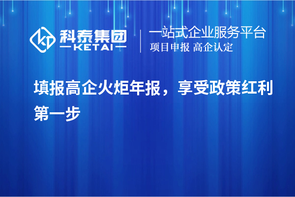 填報高企火炬年報，享受政策紅利第一步
