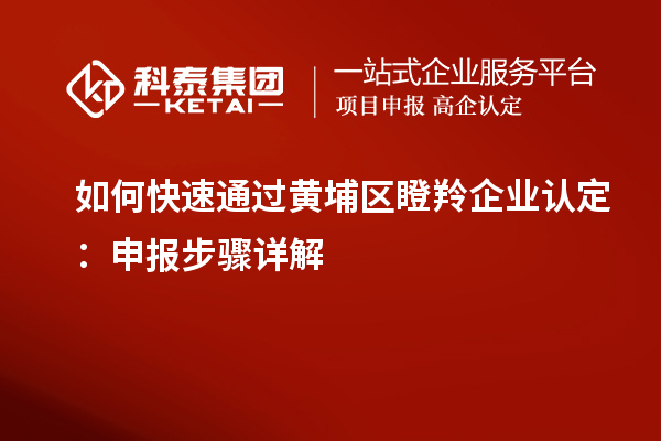 如何快速通過黃埔區瞪羚企業認定：申報步驟詳解