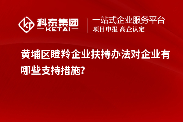 黃埔區瞪羚企業扶持辦法對企業有哪些支持措施？