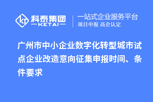 廣州市中小企業數字化轉型城市試點企業改造意向征集申報時間、條件要求