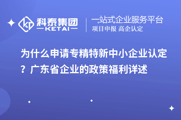 為什么申請專精特新中小企業(yè)認(rèn)定？廣東省企業(yè)的政策福利詳述
