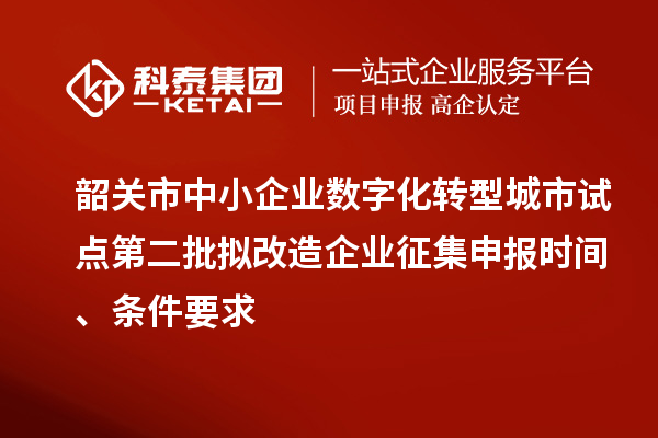 韶關(guān)市中小企業(yè)數(shù)字化轉(zhuǎn)型城市試點(diǎn)第二批擬改造企業(yè)征集申報時間、條件要求