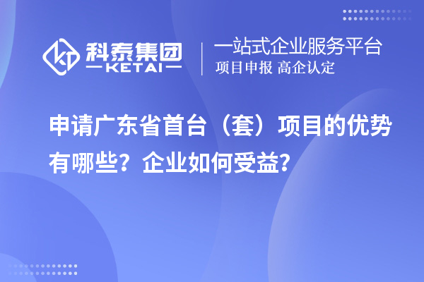 申請廣東省首臺（套）項目的優勢有哪些？企業如何受益？