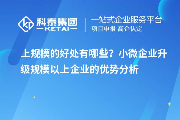 上規模的好處有哪些？小微企業升級規模以上企業的優勢分析