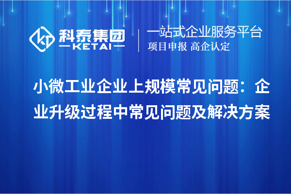 小微工業(yè)企業(yè)上規(guī)模常見問題：企業(yè)升級(jí)過程中常見問題及解決方案