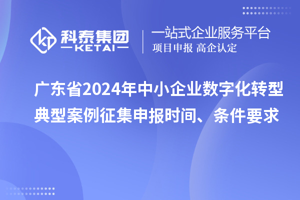 廣東省2024年中小企業(yè)數(shù)字化轉(zhuǎn)型典型案例征集申報時間、條件要求