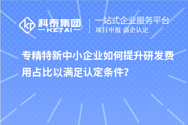 專精特新中小企業(yè)如何提升研發(fā)費用占比以滿足認(rèn)定條件？