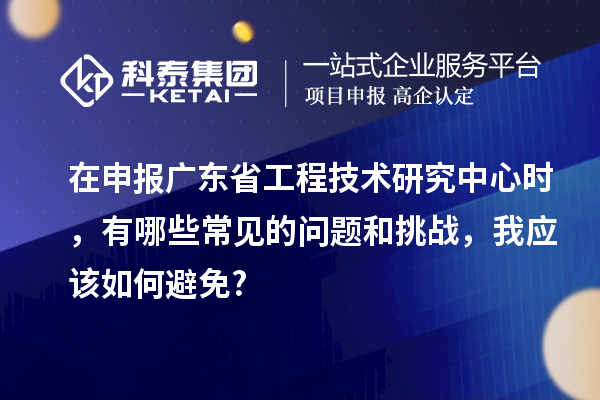 在申報廣東省工程技術研究中心時，有哪些常見的問題和挑戰，我應該如何避免?