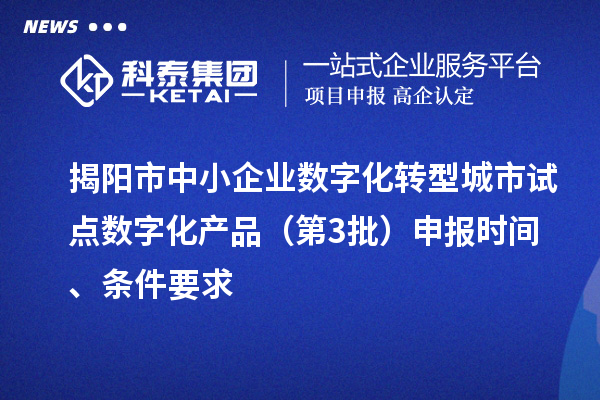 揭陽市中小企業數字化轉型城市試點數字化產品（第3批）申報時間、條件要求