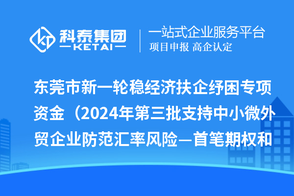 東莞市新一輪穩(wěn)經(jīng)濟扶企紓困專項資金（2024年第三批支持中小微外貿(mào)企業(yè)防范匯率風險—首筆期權和首辦戶項目）初審結果的公示