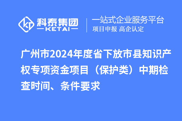廣州市2024年度省下放市縣知識產(chǎn)權專項資金項目（保護類）中期檢查時間、條件要求