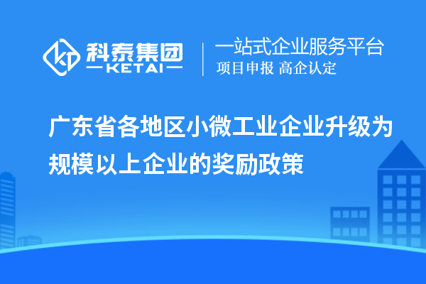 廣東省各地區小微工業企業升級為規模以上企業的獎勵政策