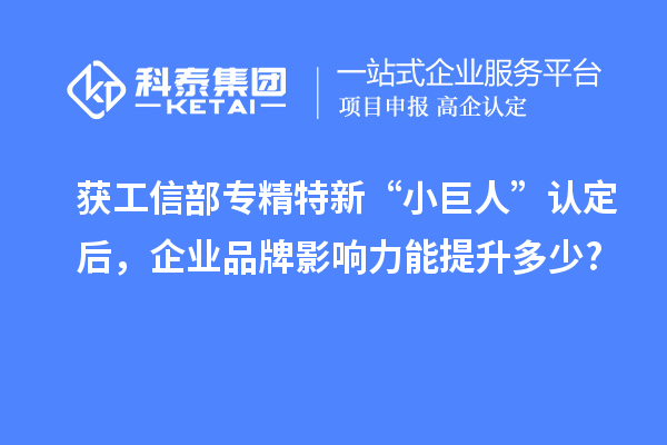 獲工信部專精特新 “小巨人” 認定后，企業品牌影響力能提升多少?