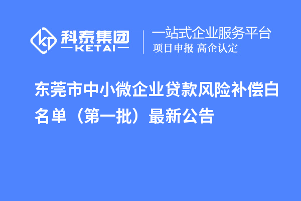 東莞市中小微企業(yè)貸款風(fēng)險(xiǎn)補(bǔ)償白名單（第一批）最新公告