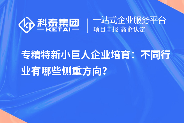 專精特新小巨人企業培育：不同行業有哪些側重方向？
