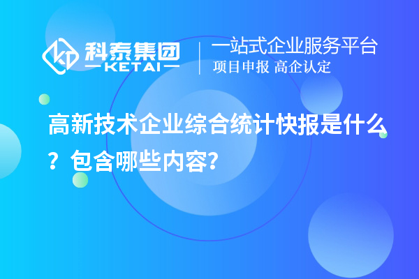 高新技術(shù)企業(yè)綜合統(tǒng)計快報是什么？包含哪些內(nèi)容？