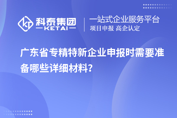 廣東省專精特新企業申報時需要準備哪些詳細材料？