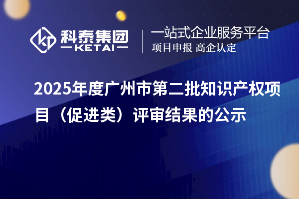 2025年度廣州市第二批知識產權項目（促進類）評審結果的公示