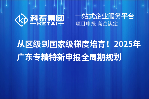 從區級到國家級梯度培育！2025年廣東專精特新申報全周期規劃