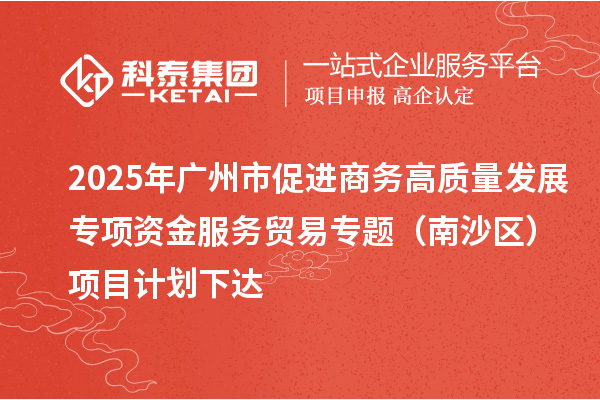 2025年廣州市促進(jìn)商務(wù)高質(zhì)量發(fā)展專項(xiàng)資金服務(wù)貿(mào)易專題（南沙區(qū)）項(xiàng)目計(jì)劃下達(dá)