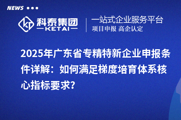 2025年廣東省專精特新企業申報條件詳解：如何滿足梯度培育體系核心指標要求？