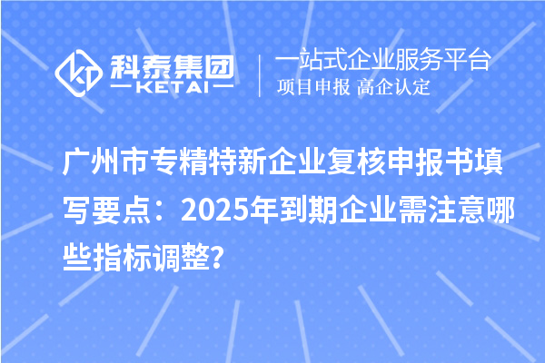 廣州市專精特新企業(yè)復核申報書填寫要點：2025年到期企業(yè)需注意哪些指標調(diào)整？