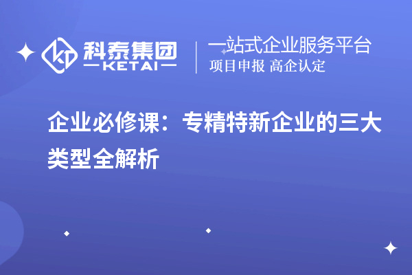 企業(yè)必修課：專(zhuān)精特新企業(yè)的三大類(lèi)型全解析