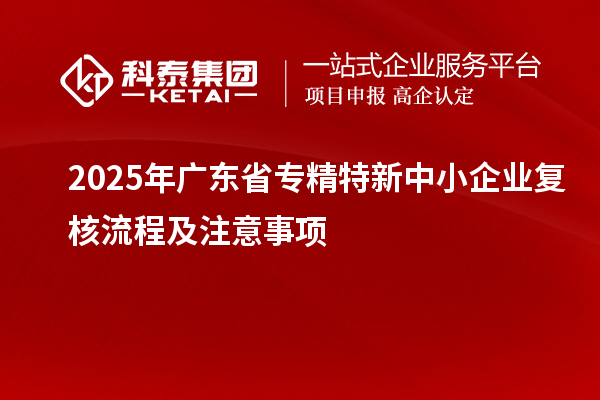 2025年廣東省專(zhuān)精特新中小企業(yè)復(fù)核流程及注意事項(xiàng)