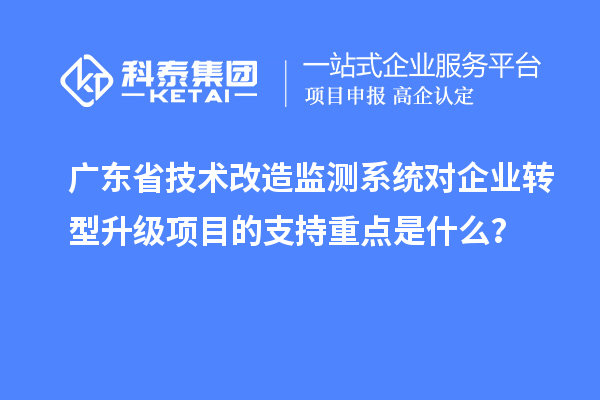 廣東省技術(shù)改造監(jiān)測(cè)系統(tǒng)對(duì)企業(yè)轉(zhuǎn)型升級(jí)項(xiàng)目的支持重點(diǎn)是什么？