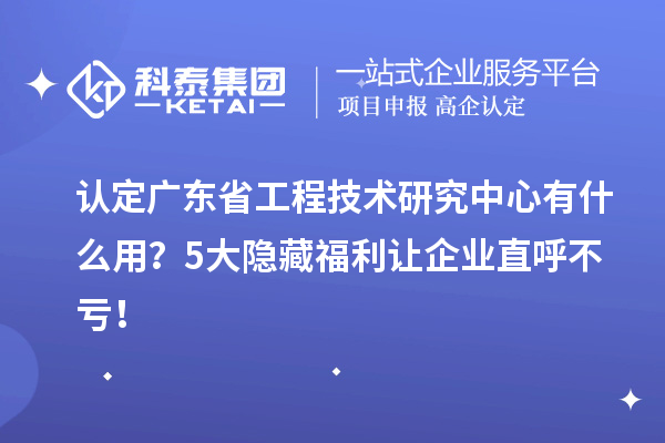 認(rèn)定廣東省工程技術(shù)研究中心有什么用？5大隱藏福利讓企業(yè)直呼不虧！