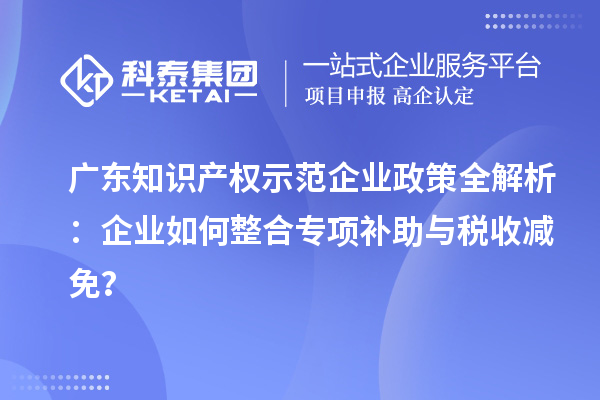廣東知識產權示范企業政策全解析：企業如何整合專項補助與稅收減免？