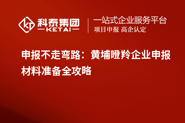 申報不走彎路：黃埔瞪羚企業申報材料準備全攻略