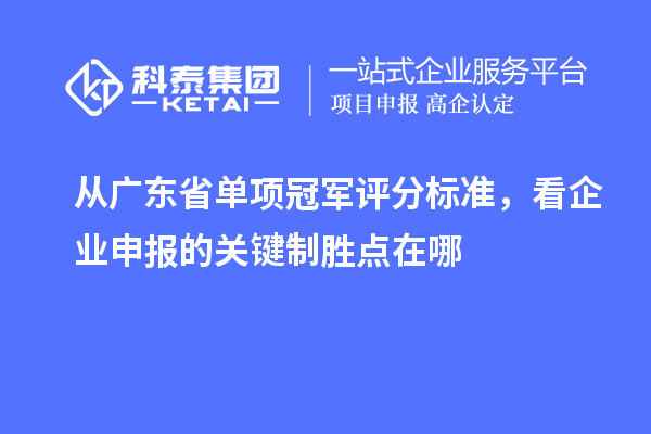 從廣東省單項(xiàng)冠軍評(píng)分標(biāo)準(zhǔn)，看企業(yè)申報(bào)的關(guān)鍵制勝點(diǎn)在哪