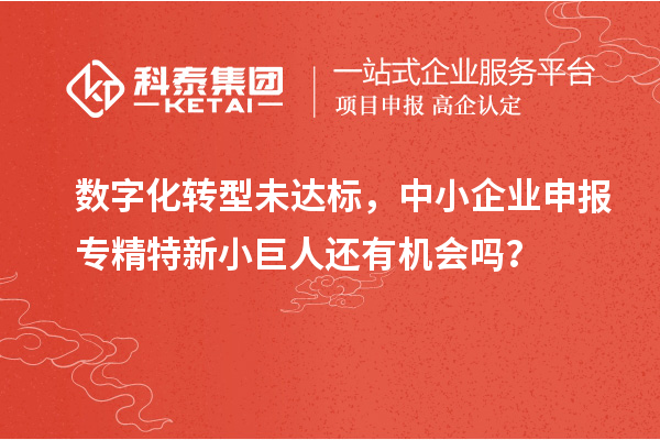 數(shù)字化轉(zhuǎn)型未達(dá)標(biāo)，中小企業(yè)申報(bào)專精特新小巨人還有機(jī)會(huì)嗎？