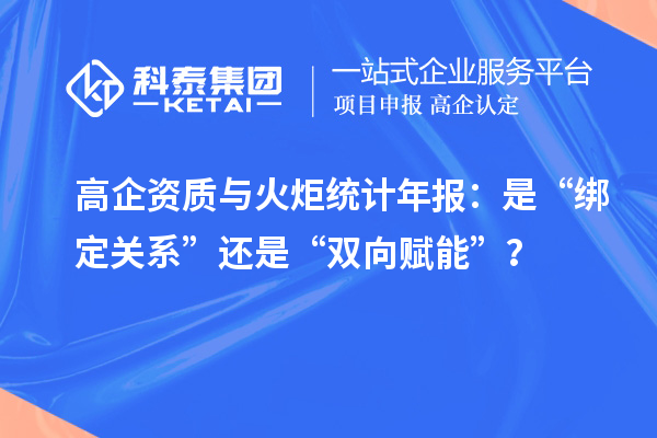 高企資質與火炬統計年報：是“綁定關系”還是“雙向賦能”？