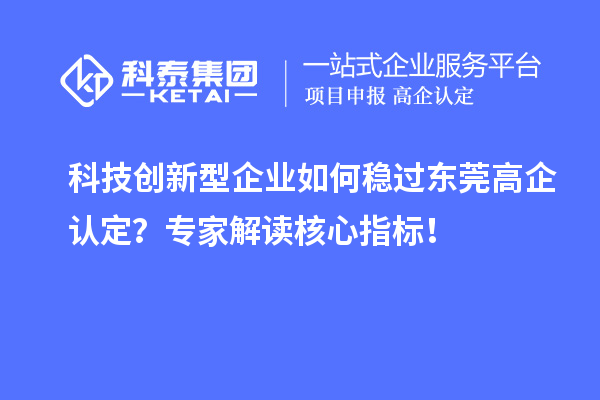科技創(chuàng)新型企業(yè)如何穩(wěn)過東莞高企認(rèn)定？專家解讀核心指標(biāo)！