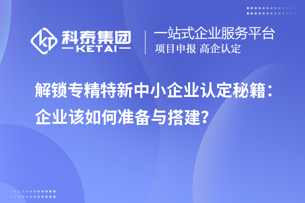 解鎖專精特新中小企業(yè)認定秘籍：企業(yè)該如何準備與搭建？