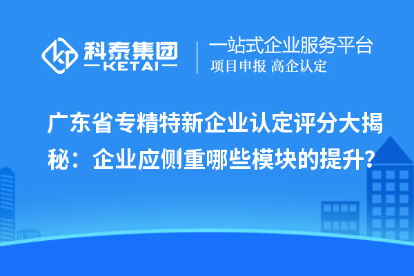 廣東省專精特新中小企業(yè)認(rèn)定評(píng)分大揭秘：企業(yè)應(yīng)側(cè)重哪些模塊的提升？