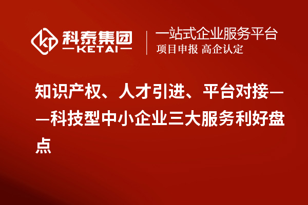知識產(chǎn)權(quán)、人才引進、平臺對接——科技型中小企業(yè)三大服務(wù)利好盤點