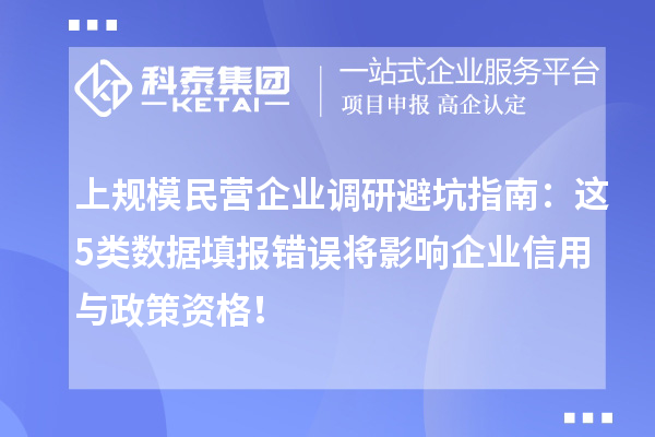 上規模民營企業調研避坑指南：這5類數據填報錯誤將影響企業信用與政策資格！