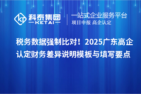 稅務數據強制比對！2025廣東高企認定財務差異說明模板與填寫要點