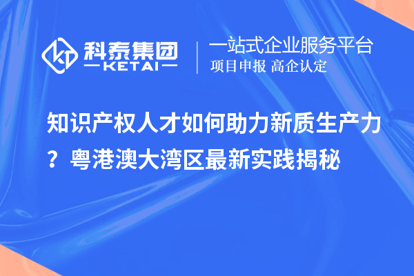 知識產(chǎn)權(quán)人才如何助力新質(zhì)生產(chǎn)力？粵港澳大灣區(qū)最新實踐揭秘